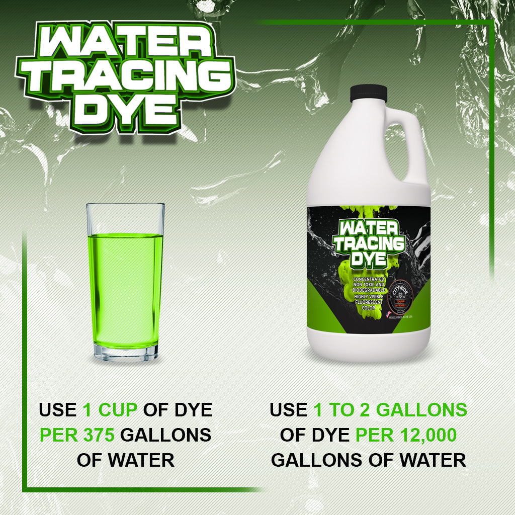 Water Tracing Dye - Leak Detection, Fluorescent Green 5 Gallon Pail
